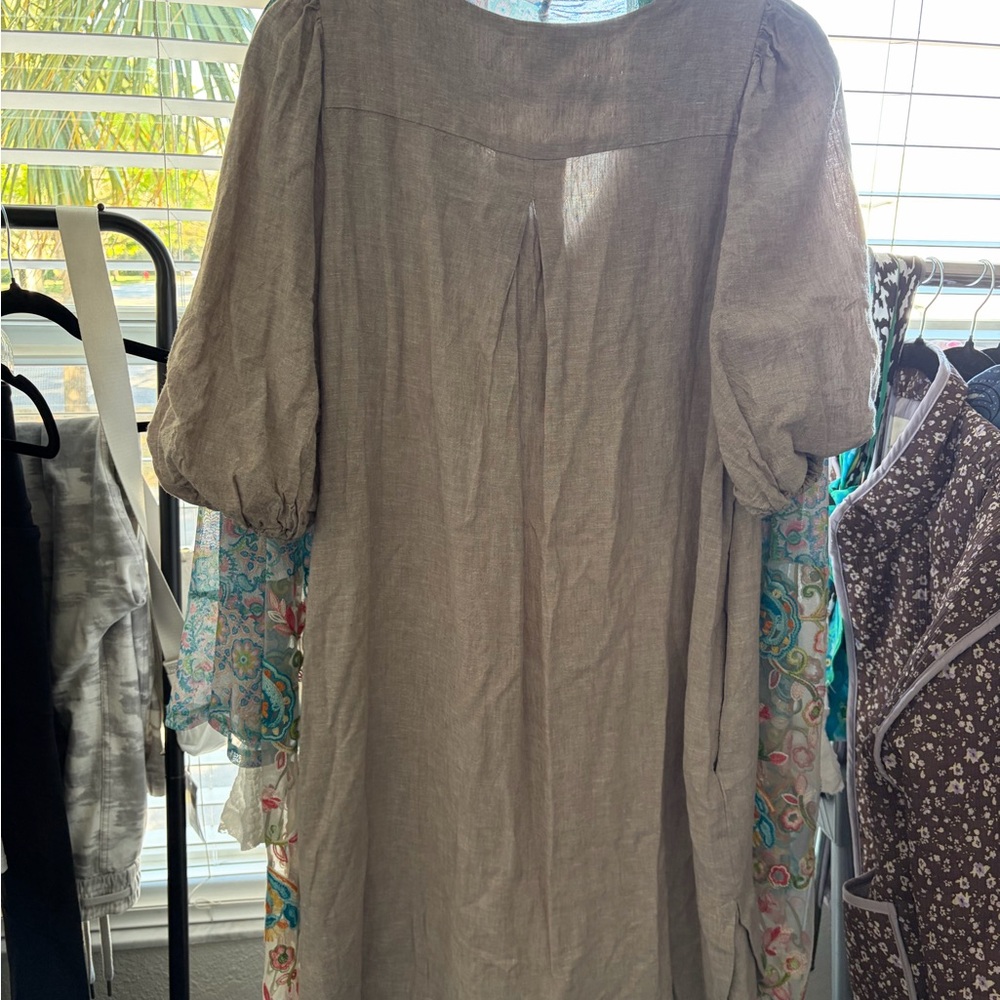 Cynthia Rowley Cream V-Neck Midi Dress - Picture 4 of 5